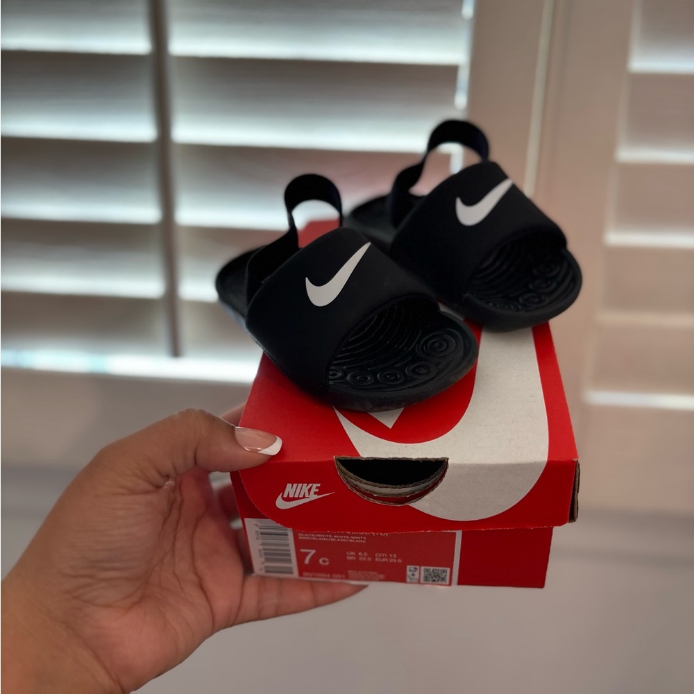 Nike Kids Black Slide Sandals